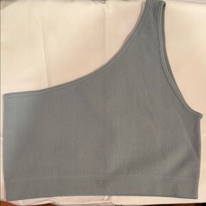 SET Active Sculptflex Ribbed One Shoulder Bra XL in Rain